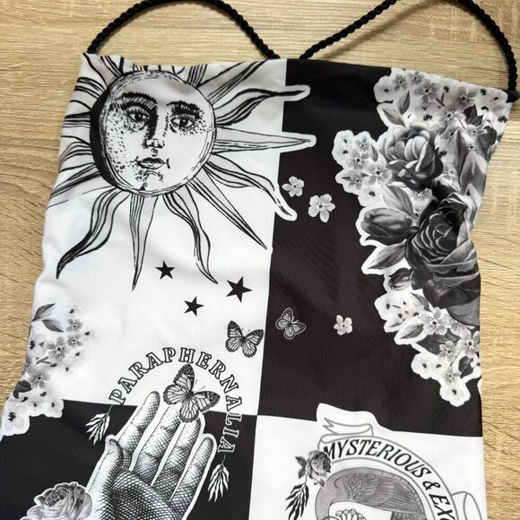 NWT Agua Bendita Kali One Piece Swimsuit Black White Crisscross Printed XL - Picture 7 of 11